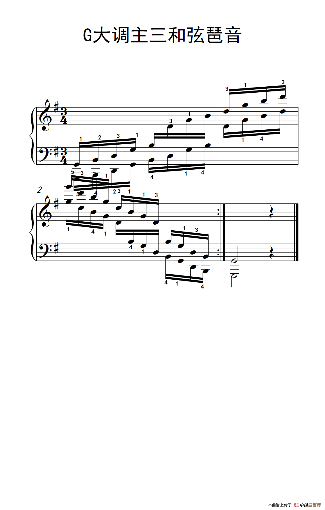 第六级 19.G大调主三和弦琶音（中央音乐学院 钢琴（业余）考级教程 4-6级）(1)_266_146_1.png