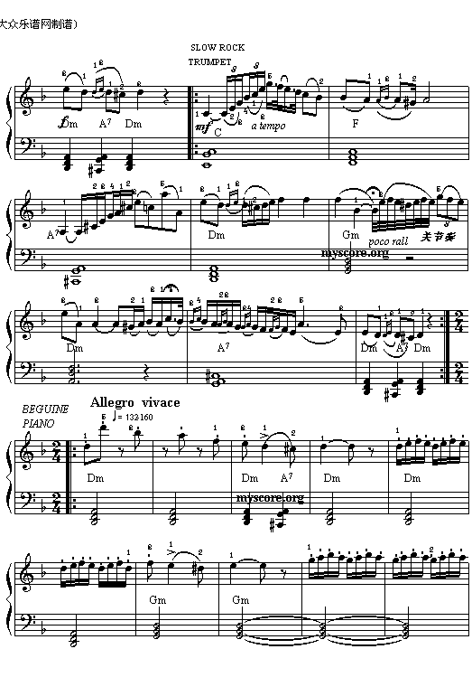 查尔达士舞曲 （上）电子琴曲谱（图2）