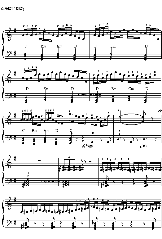 白毛女 （上）电子琴曲谱（图2）