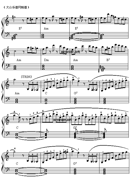 哥斯达尼加人 （上）电子琴曲谱（图3）