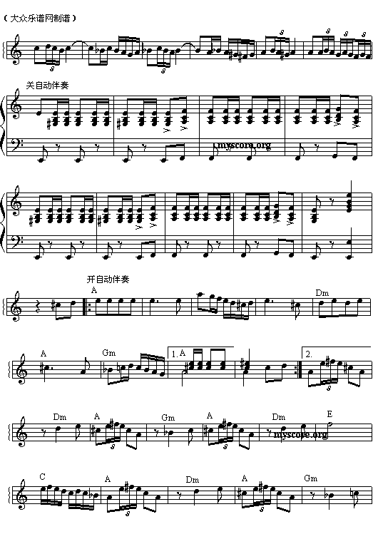 西班牙斗牛舞电子琴曲谱（图2）