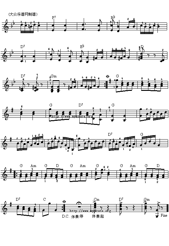 匈牙利舞曲第5号电子琴曲谱（图2）