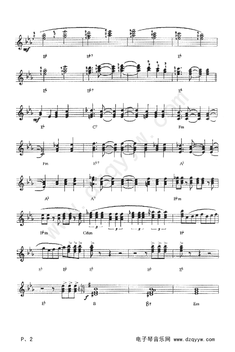 命运电子琴曲谱（图2）