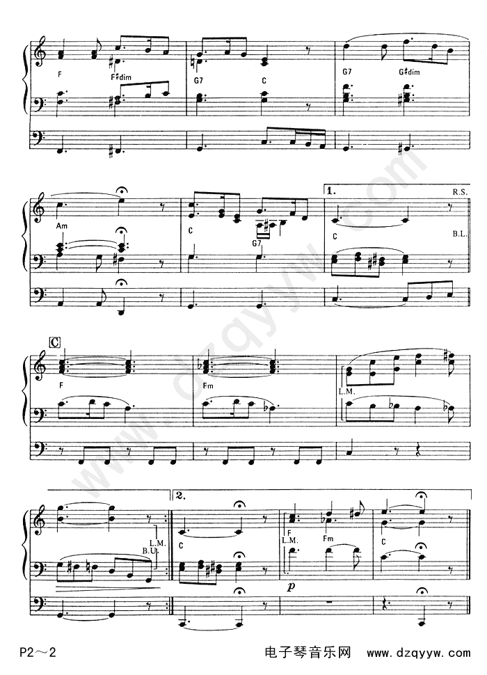 平安夜电子琴曲谱（图2）