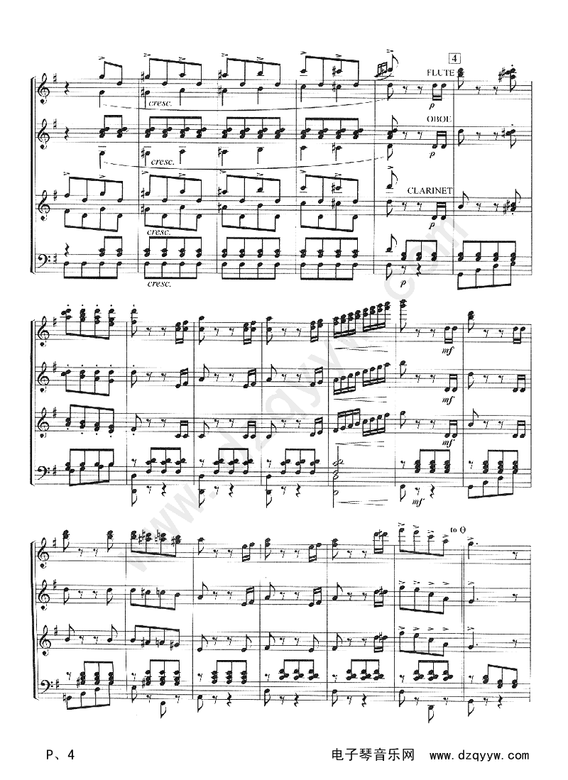 闲聊波尔卡(四重奏）电子琴曲谱（图4）