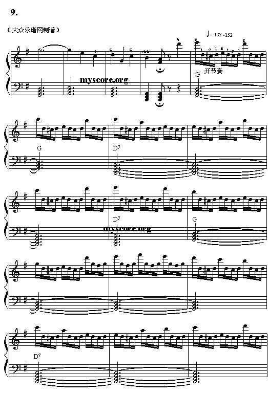 威尼斯狂欢节电子琴曲谱（图9）