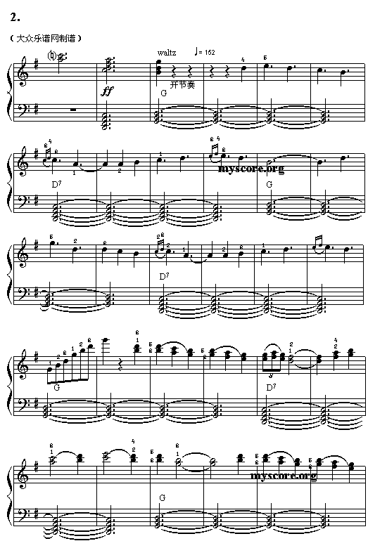 威尼斯狂欢节电子琴曲谱（图2）