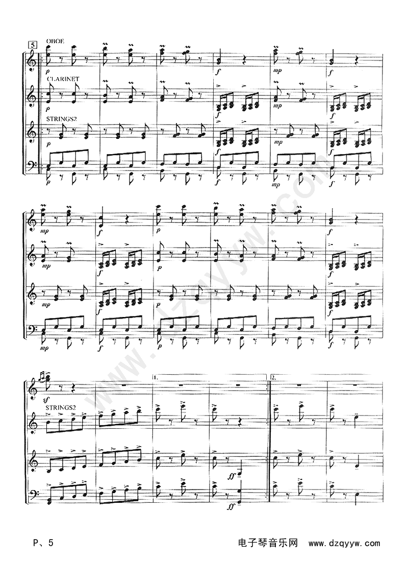 闲聊波尔卡(四重奏）电子琴曲谱（图5）