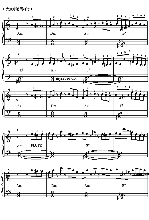 哥斯达尼加人(五线谱)电子琴曲谱（图2）
