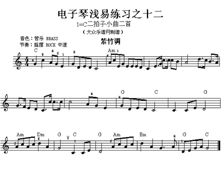 紫竹调电子琴曲谱（图2）