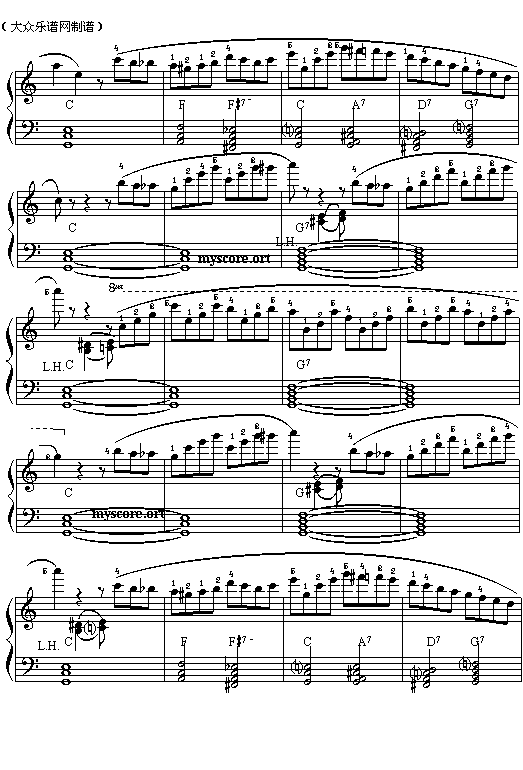 哥斯达尼加人(五线谱)电子琴曲谱（图4）