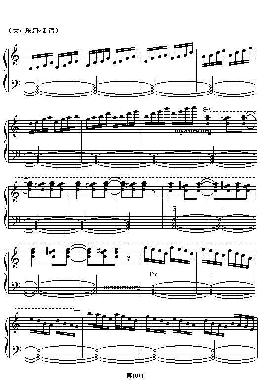 醒狮之舞(五线谱)电子琴曲谱（图10）