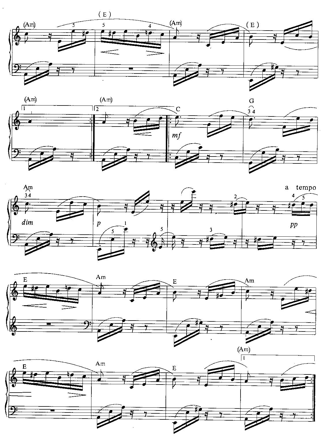 致爱丽丝(教学版电子琴曲谱（图2）