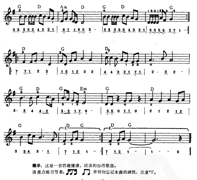 外婆的澎湖湾（电子琴谱）电子琴曲谱（图2）
