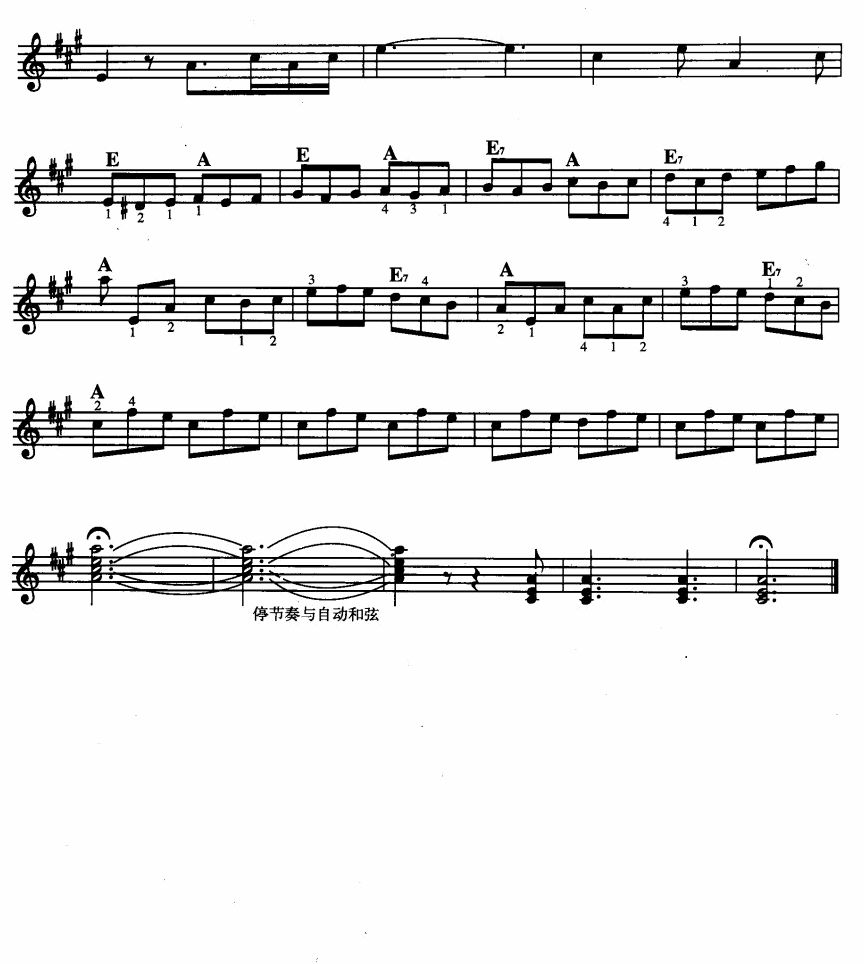 轻骑兵序曲（线谱）电子琴曲谱（图7）