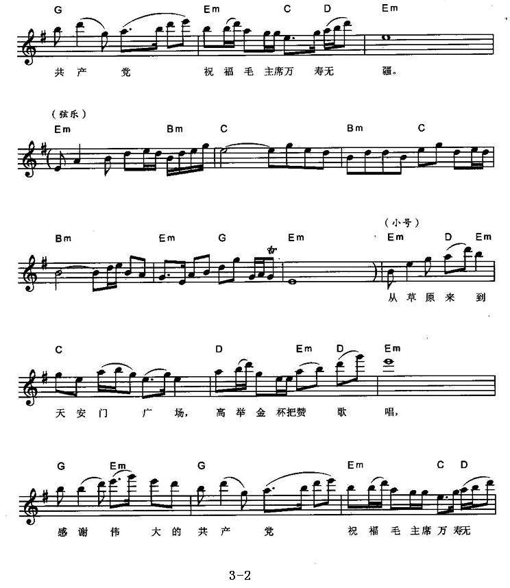 赞歌（弹唱谱）电子琴曲谱（图2）