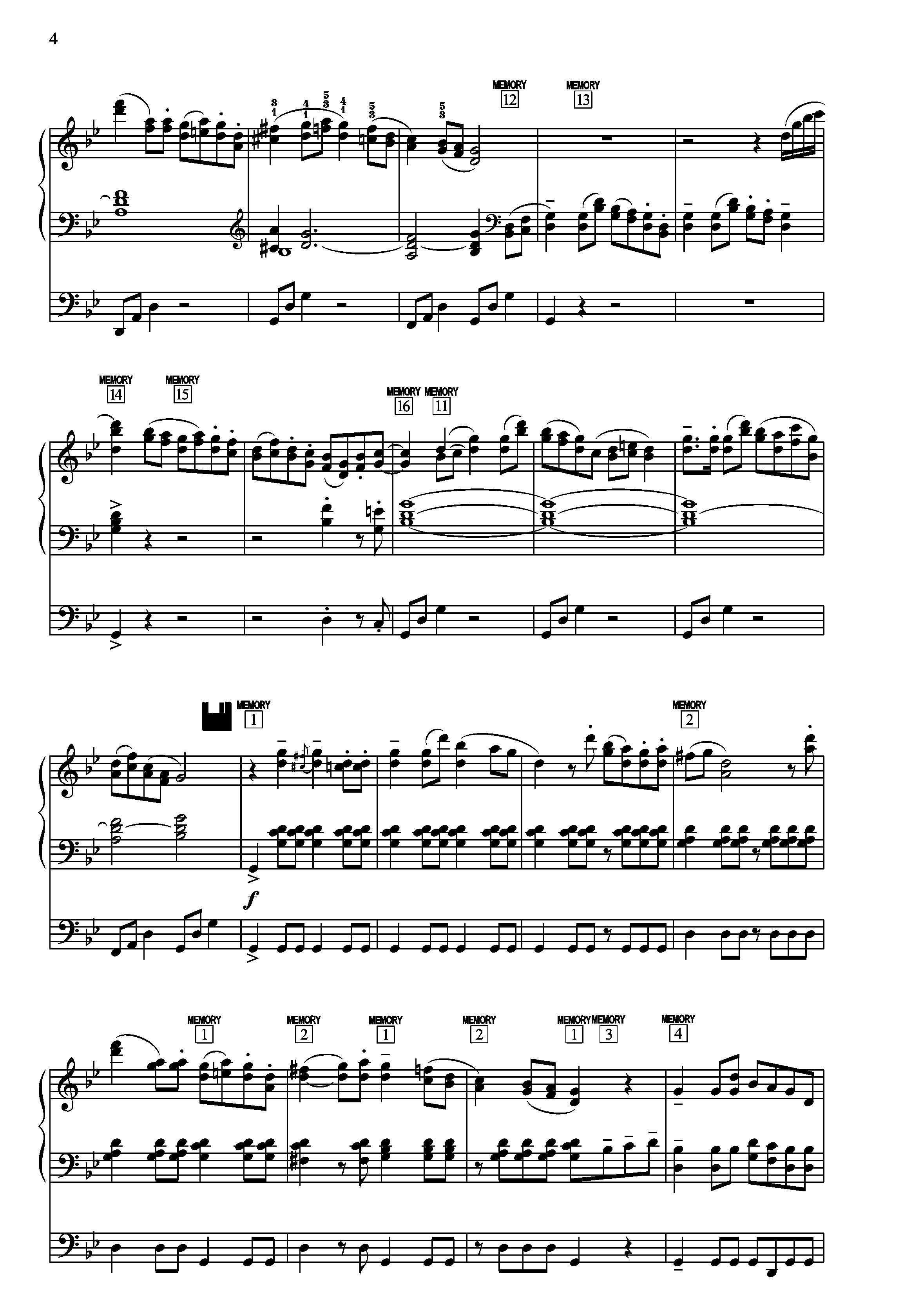 看秧歌（双排键电子琴）电子琴曲谱（图4）