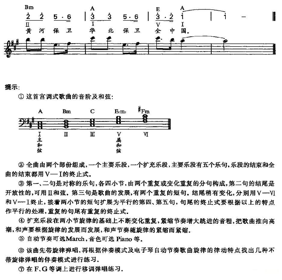 保卫黄河电子琴曲谱（图2）