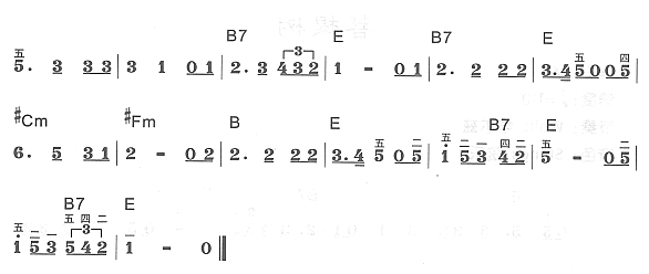 菩提树2电子琴曲谱（图1）