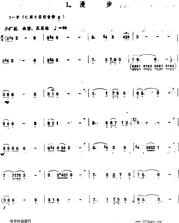 漫步笛子（箫）曲谱（图1）