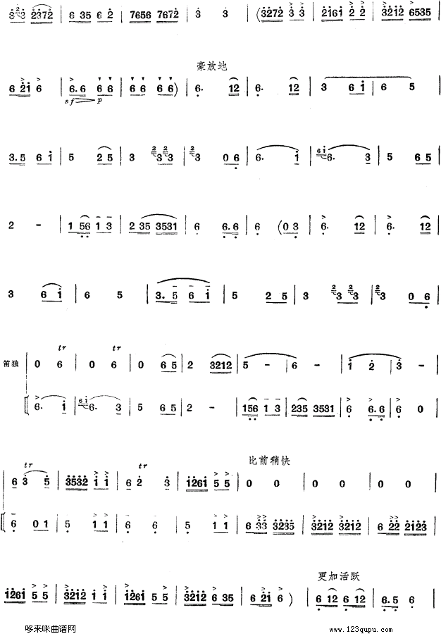毛主席的光辉笛子（箫）曲谱（图2）