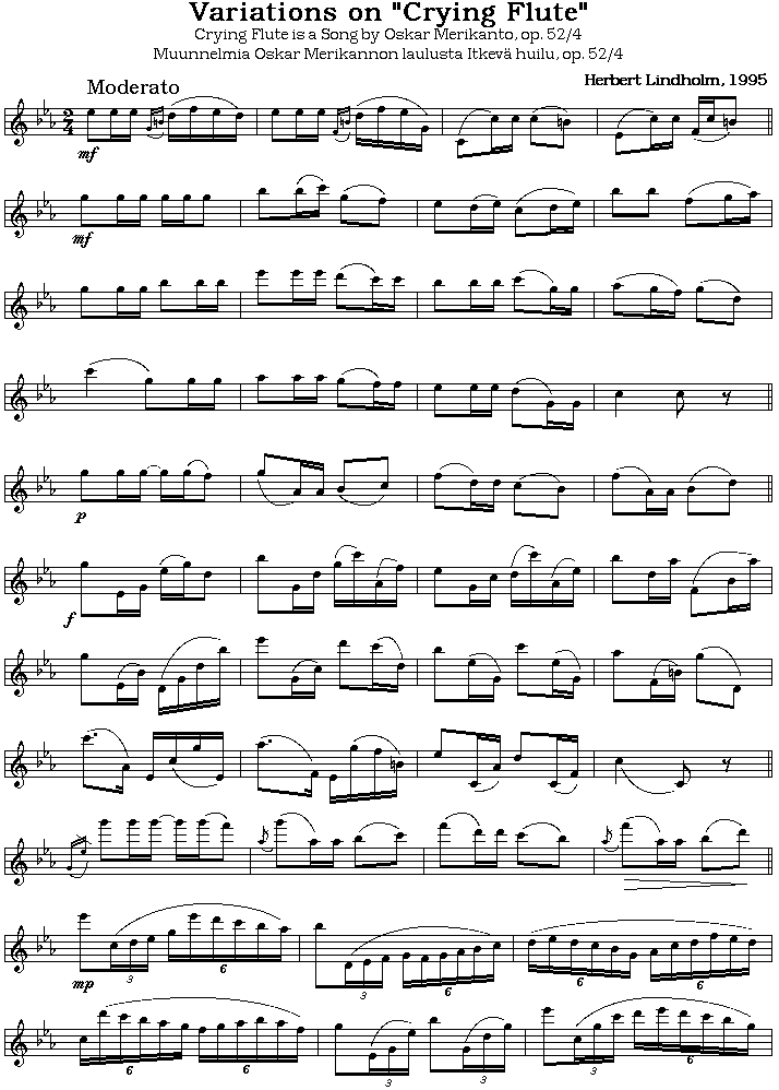 crying flute笛子（箫）曲谱（图1）