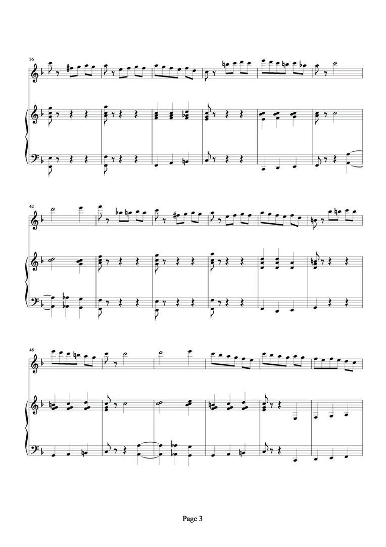 睡美人(长笛&钢琴)笛子（箫）曲谱（图3）