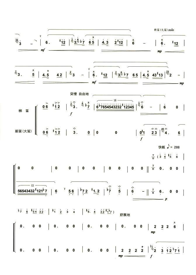 诺言笛子（箫）曲谱（图3）