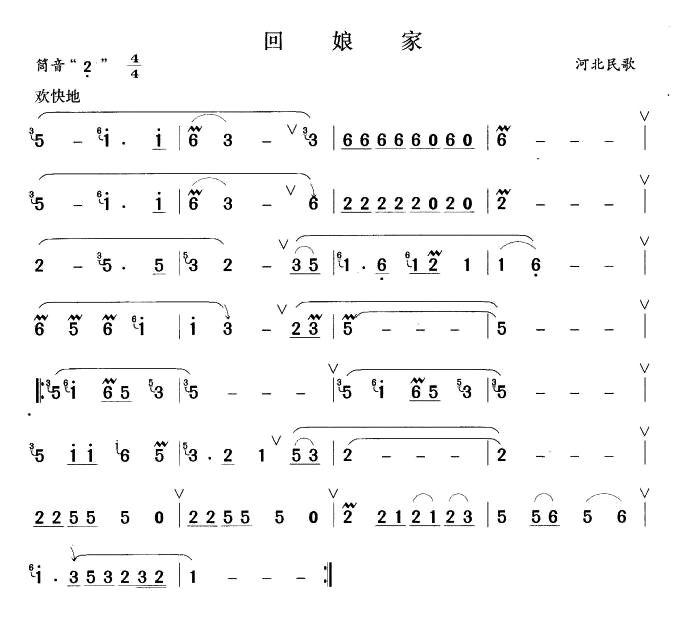 回娘家笛子（箫）曲谱（图2）