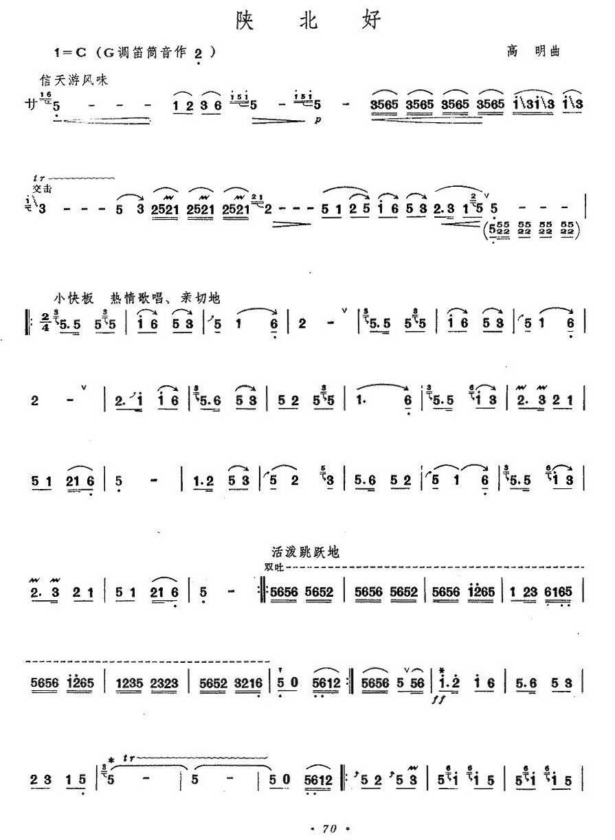 陕北好笛子（箫）曲谱（图2）
