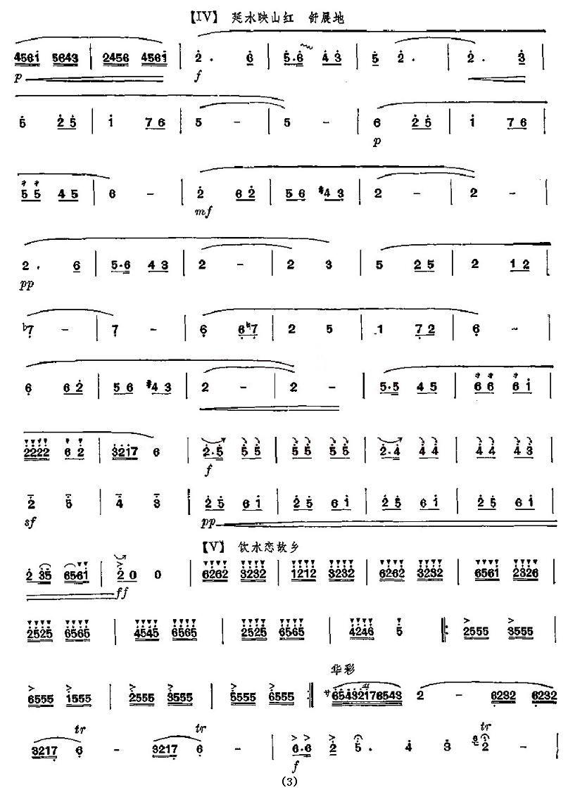 延河水笛子（箫）曲谱（图3）