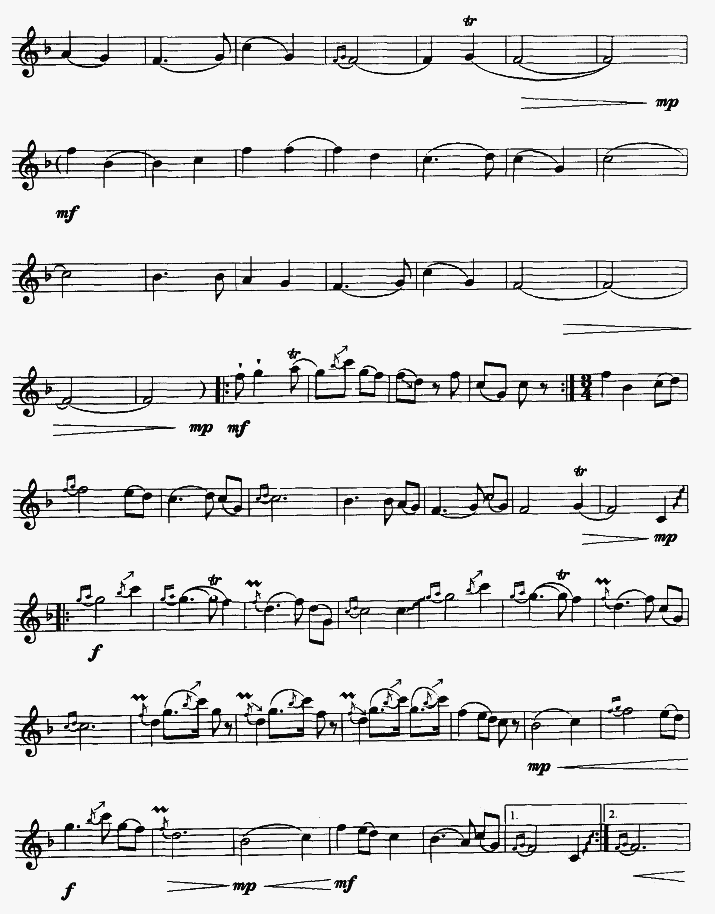 三十里铺（竖笛独奏）笛子（箫）曲谱（图2）