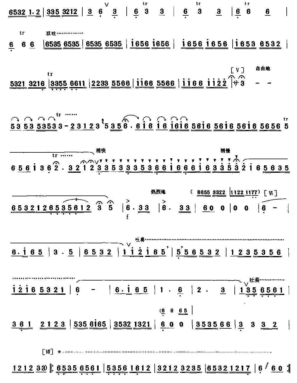 草原巡逻兵笛子（箫）曲谱（图2）
