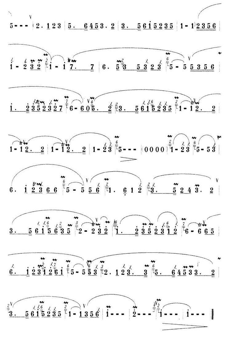 松竹多情笛子（箫）曲谱（图2）