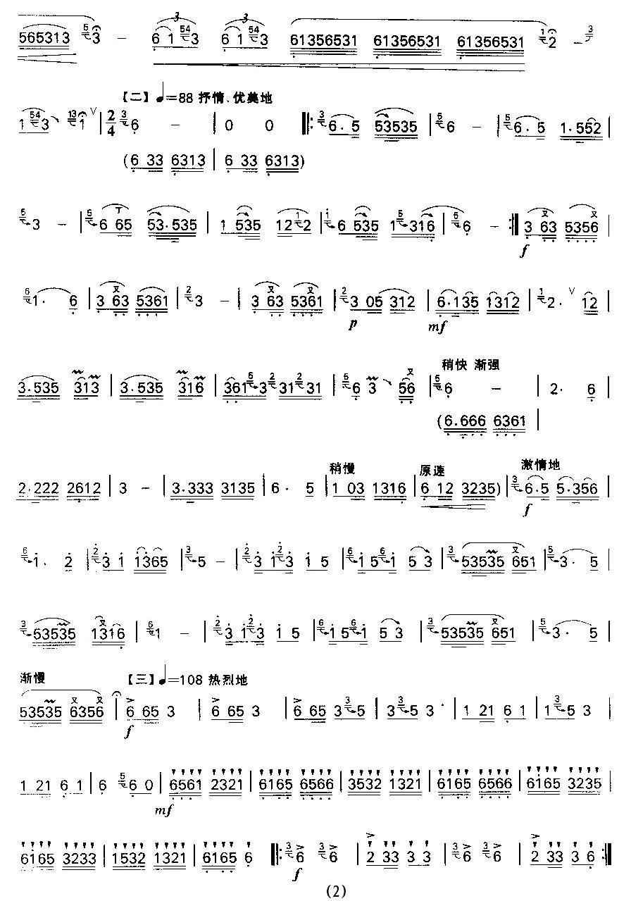 欢乐的芦笙节笛子（箫）曲谱（图2）