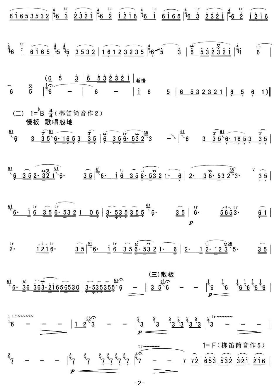 龙灯笛子（箫）曲谱（图2）