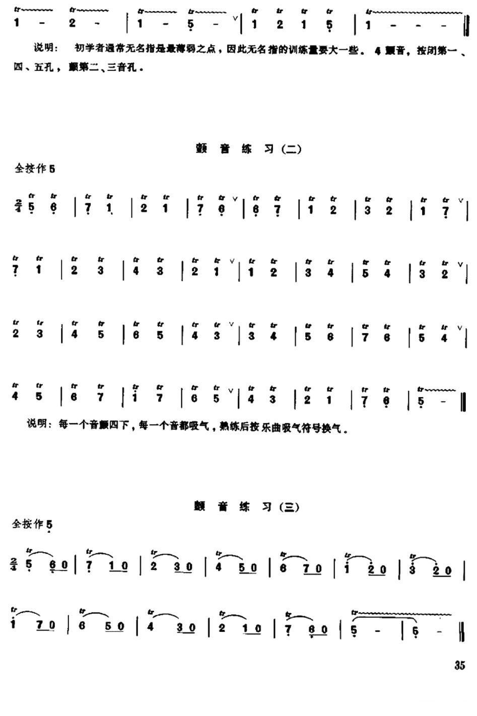 笛子颤音练习笛子（箫）曲谱（图2）