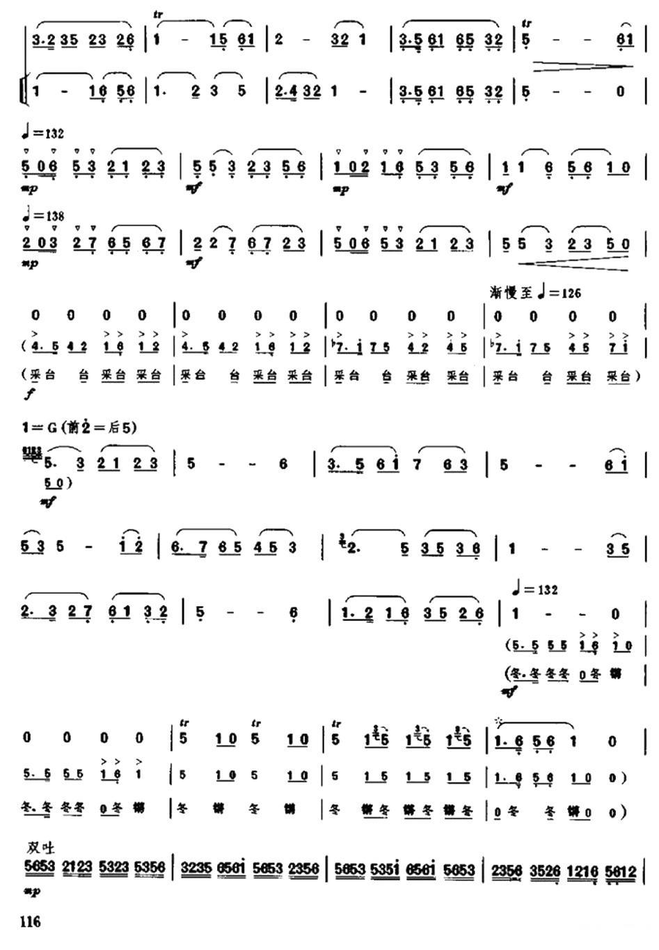 凤阳花鼓笛子（箫）曲谱（图2）