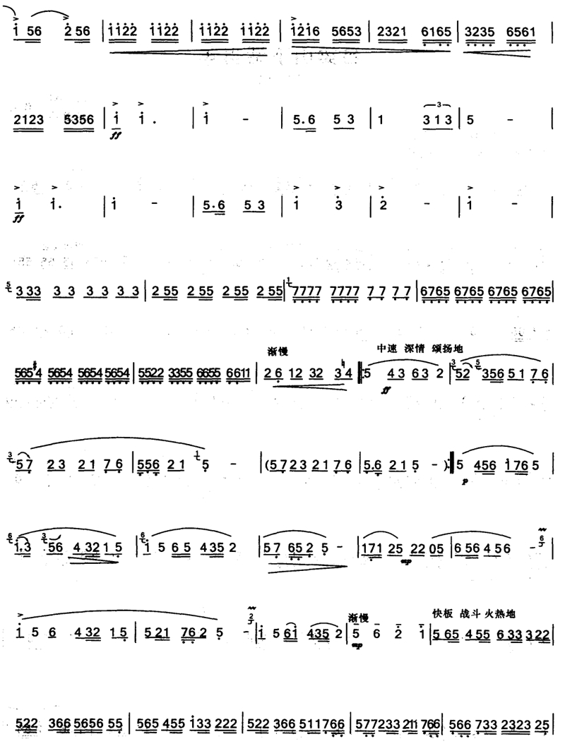 《吕梁山下话当年》笛子独奏2笛子（箫）曲谱（图1）