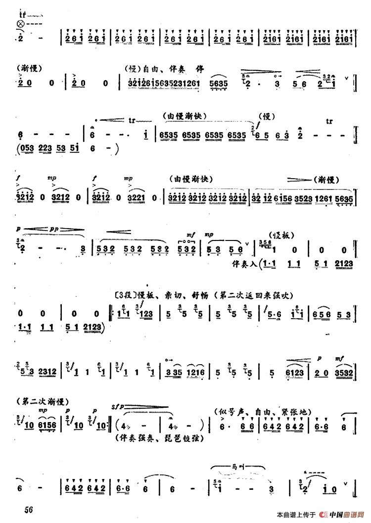 藏族女民兵笛子（箫）曲谱（图3）