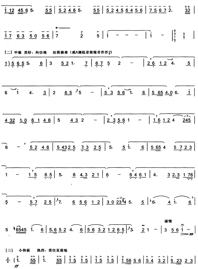 【春】笛子曲3笛子（箫）曲谱（图1）