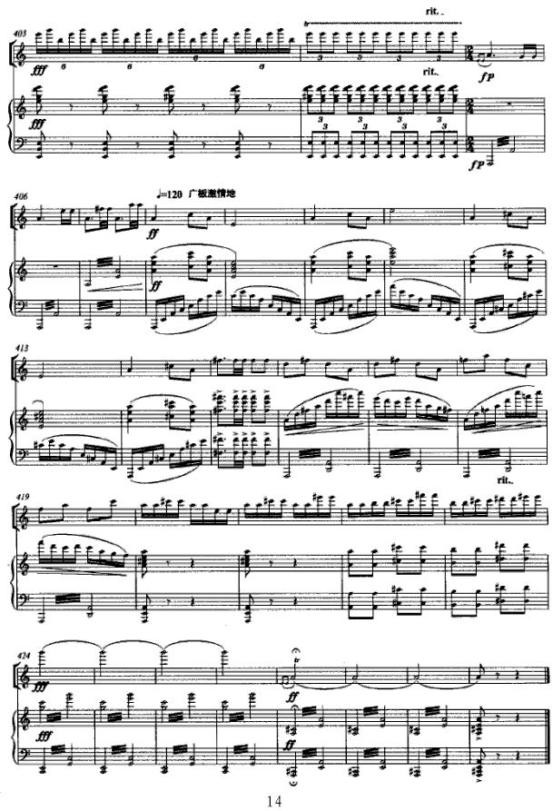第三二胡协奏曲（五线谱版）二胡曲谱（图14）