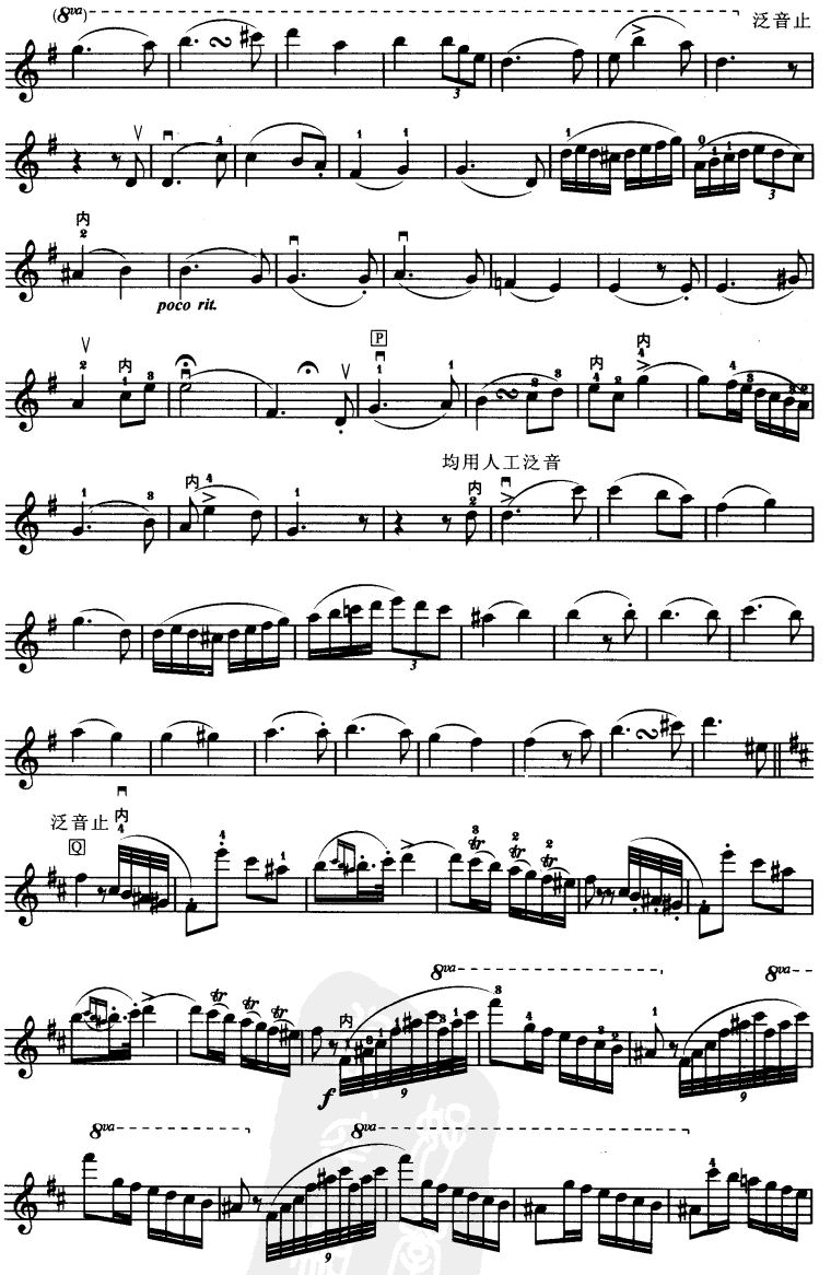 D大调小提琴协奏曲二胡曲谱（图9）