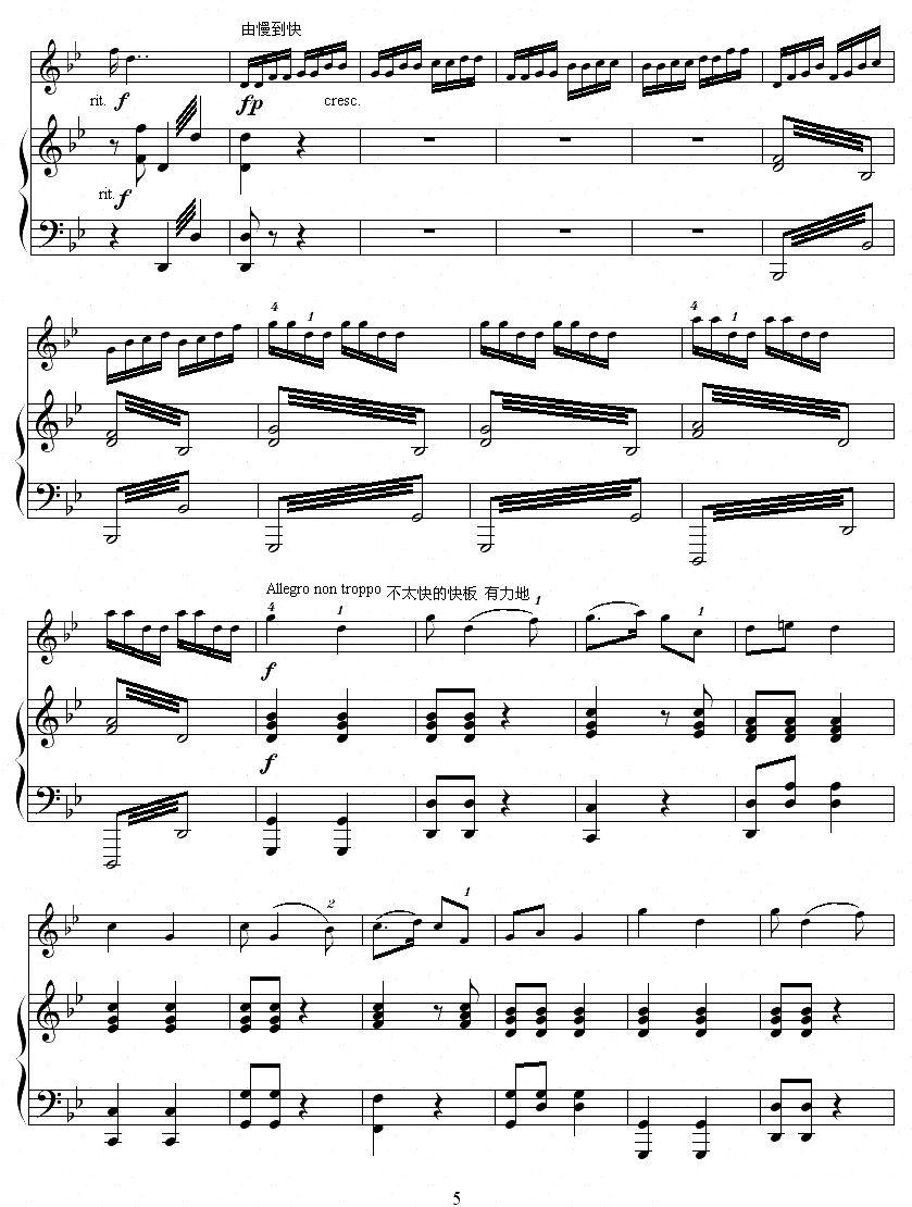 鹭江潮（钢琴伴奏谱）二胡曲谱（图5）