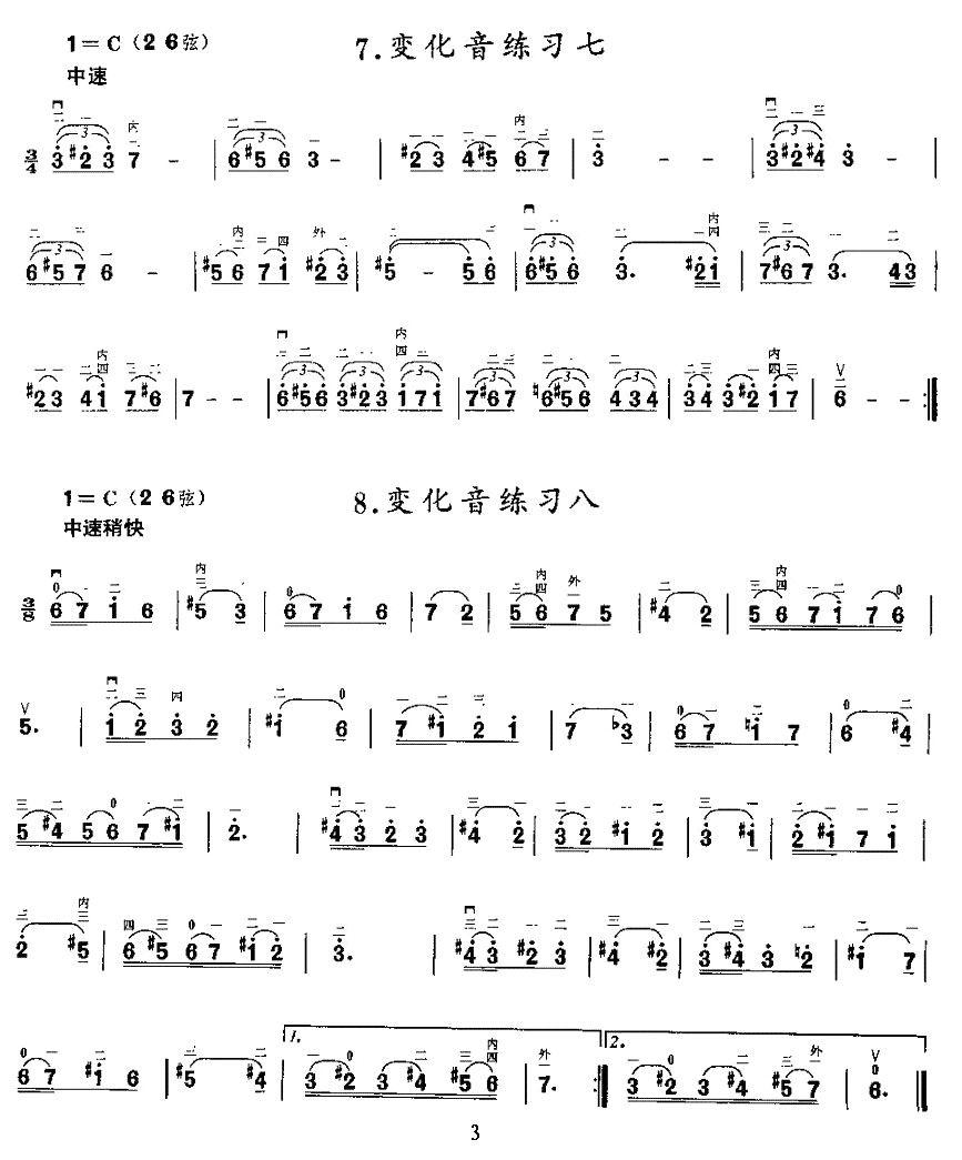 二胡微型练习曲：变化音练习二胡曲谱（图3）