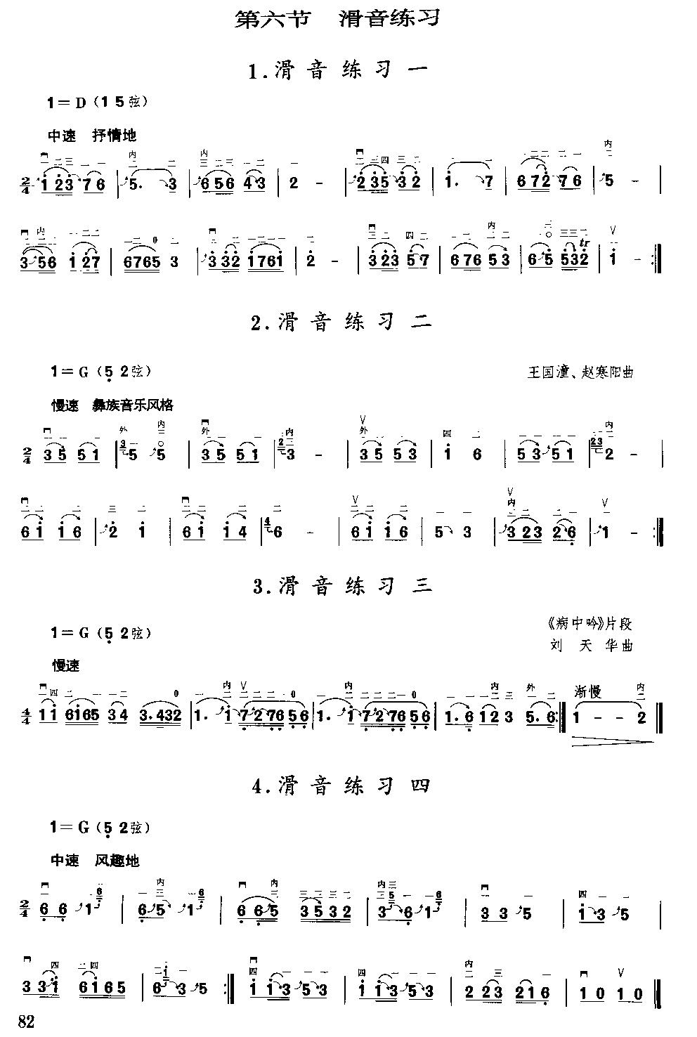 二胡微型练习曲二胡曲谱（图82）