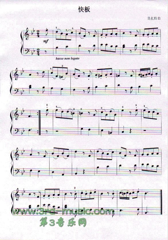 快板(莫扎特)[钢琴曲谱]钢琴曲谱（图1）