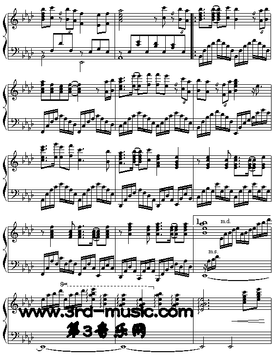 新鸳鸯蝴蝶梦(《包青天》主题曲)[钢琴曲谱]钢琴曲谱（图3）