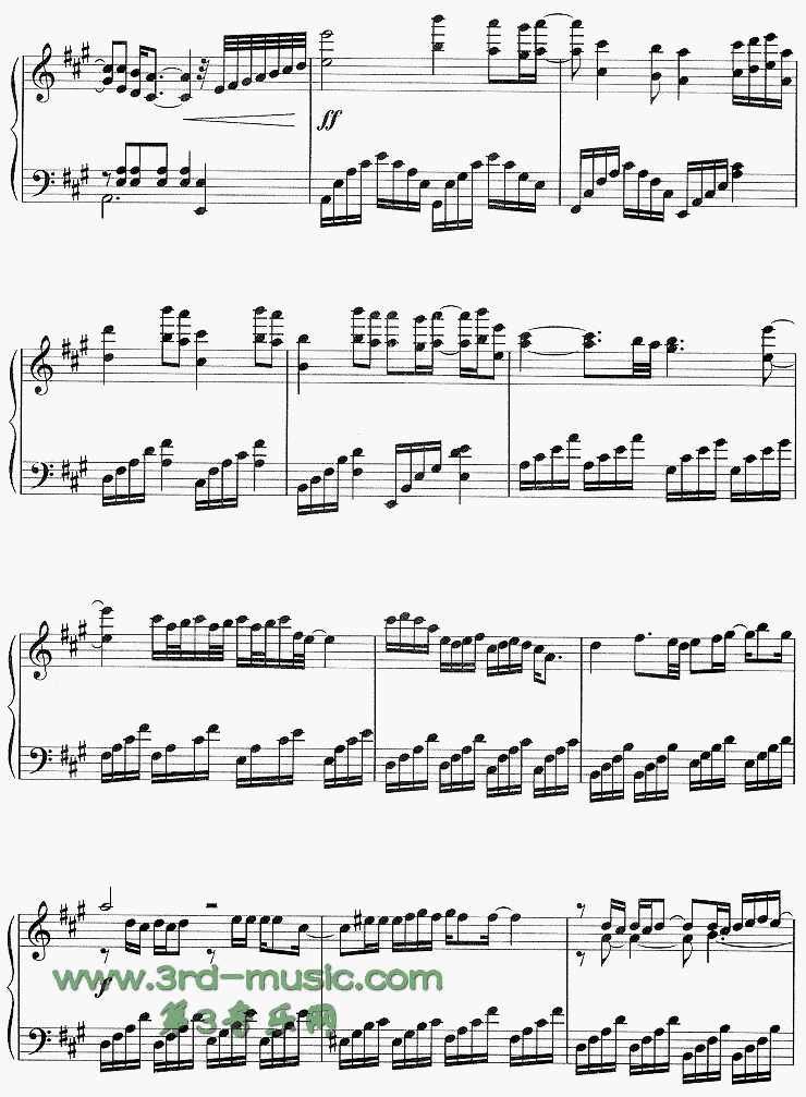 蓝色生死恋(同名韩剧插曲)[钢琴曲谱]钢琴曲谱（图4）