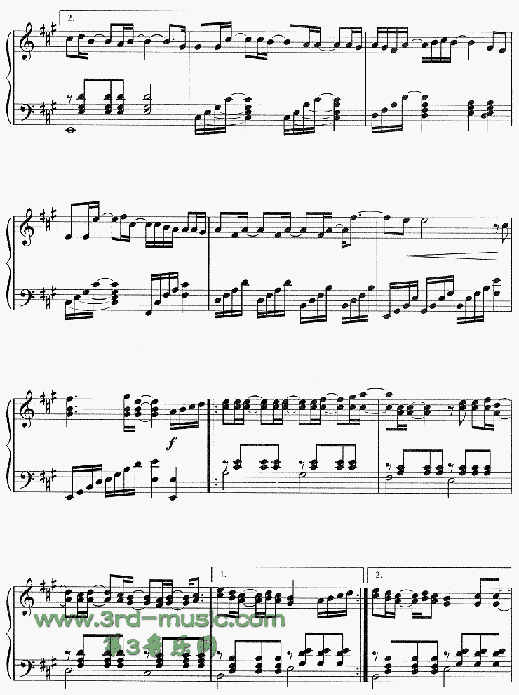 蓝色生死恋(同名韩剧插曲)[钢琴曲谱]钢琴曲谱（图3）